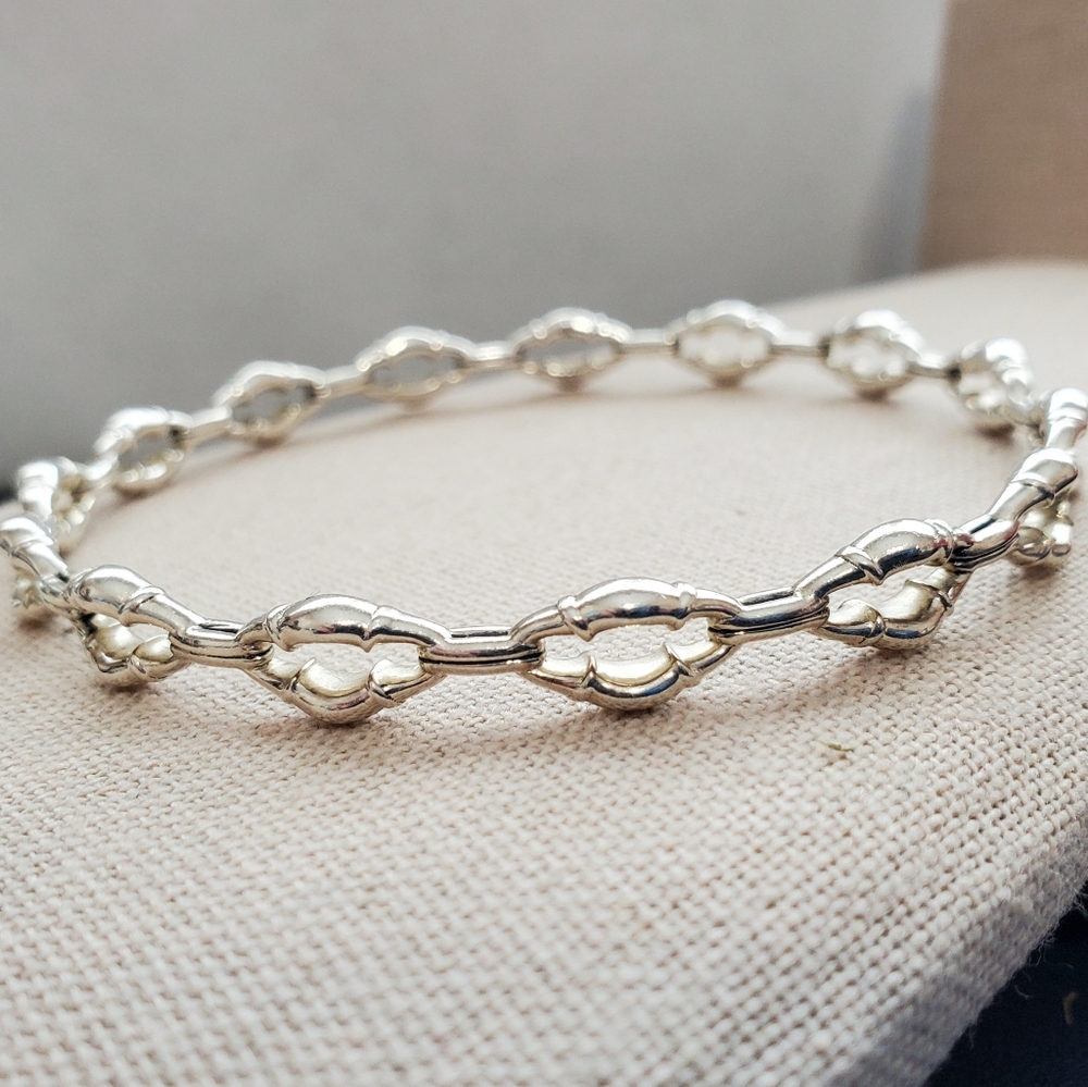 Scott Kay Openwork Bangle Bolo Link Bracelet Solid Sterling Silver